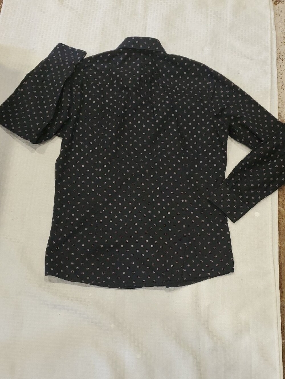 Bar III Black Button-Down Shirt with Small White Dot Pattern - Picture 8 of 13